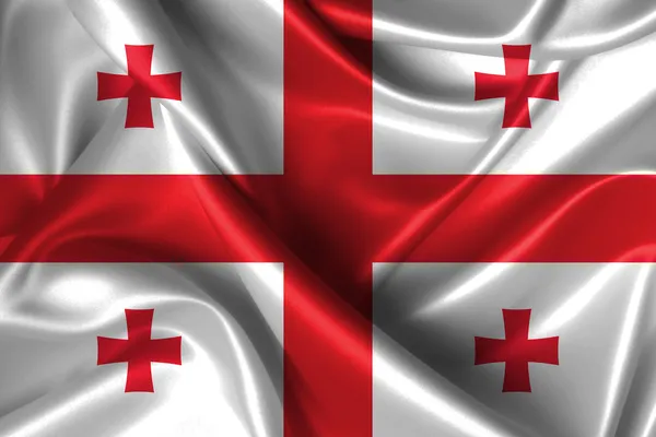 Волнистый флаг Грузии — стоковое фото