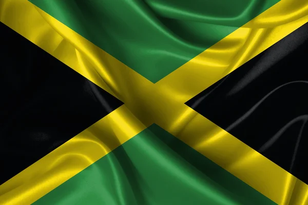 Golvende vlag van jamaica — Stockfoto