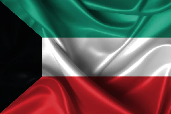 Wavy Flag of Kuwait — Stock Photo, Image