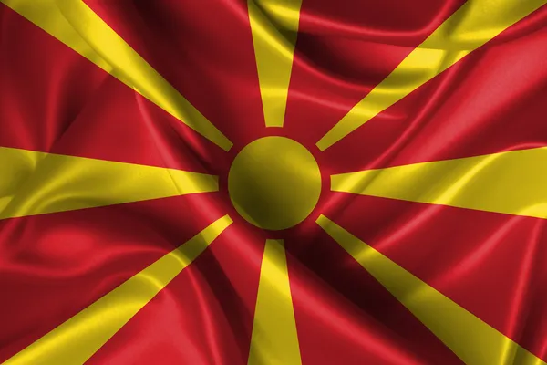 Wavy Flag of Macedonia — Stock Photo, Image