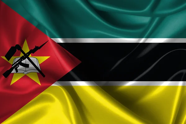 Golvende vlag van mozambique — Stockfoto