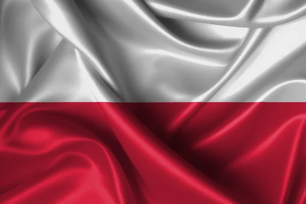 Bandiera ondulata della Polonia — Foto Stock