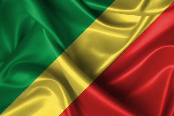 Bandera ondulada de la República del Congo — Foto de Stock