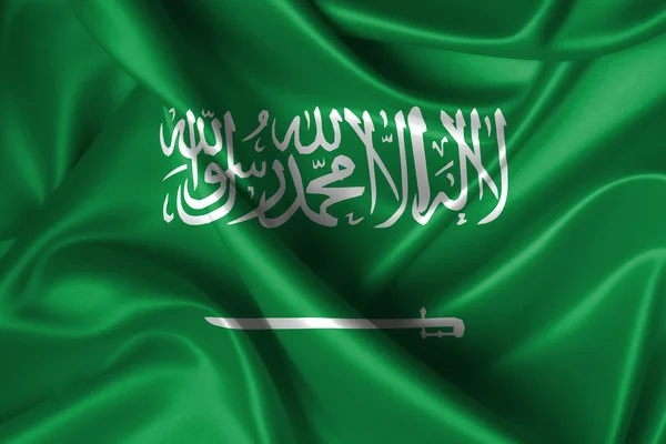 Wavy Flag of Saudi Arabia — Stock Photo, Image