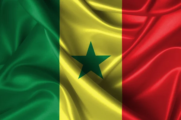波浪国旗的塞内加尔 — 图库照片
