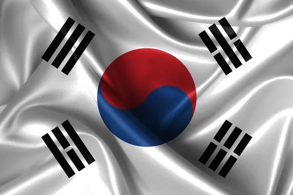 Geschwungene Flagge Südkoreas — Stockfoto