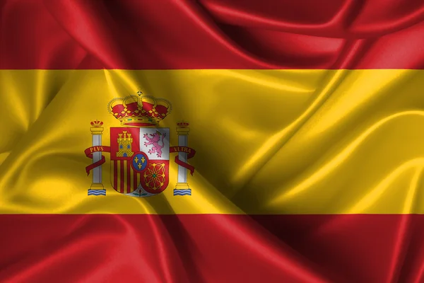 西班牙的波浪国旗 — 图库照片