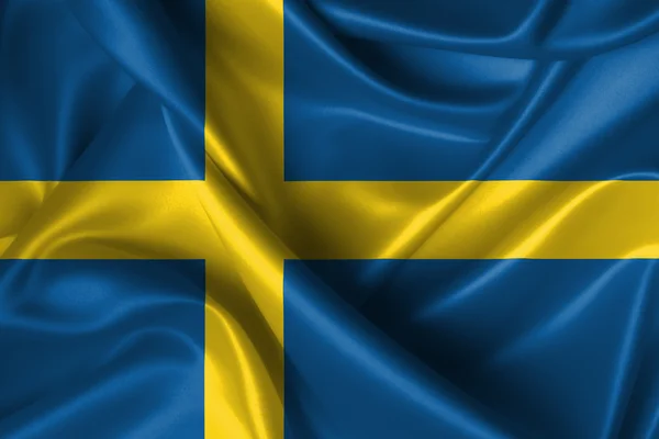 Bandiera ondulata della Svezia — Foto Stock