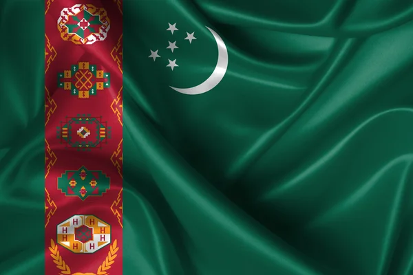 Vlnité vlajka Turkmenistánu — Stock fotografie