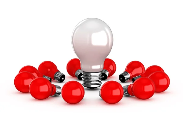 White Lamp Among Red Ones — Stock Photo, Image