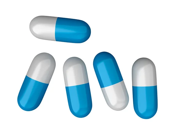 Medische, blauwe capsules — Stockfoto