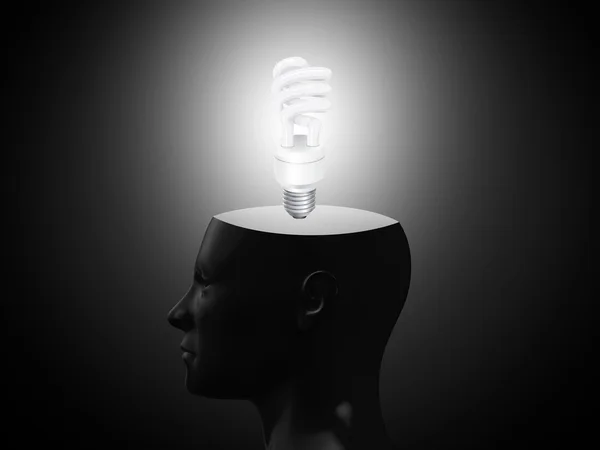 Glowing Light in Head — Stock Photo, Image