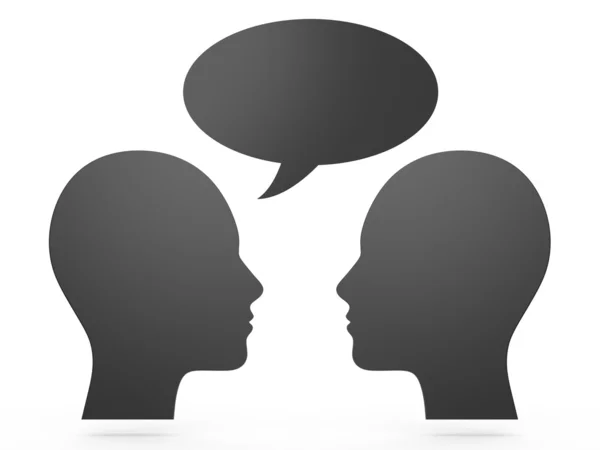 People Discussing with Speech Bubble — Stock Photo, Image