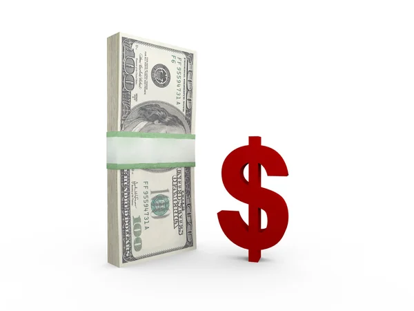 Dollar Bills and Sign — Stock Photo, Image