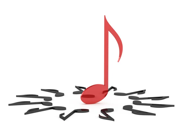 Leadership of Red Musical Note — Stock Photo, Image