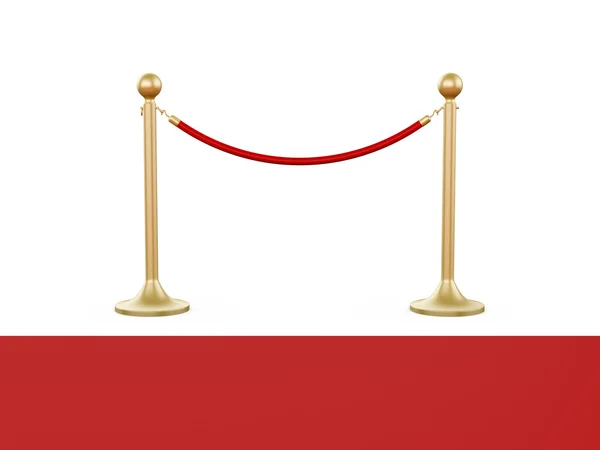 Golden Stanchion and Red Carpet — Stock Photo, Image