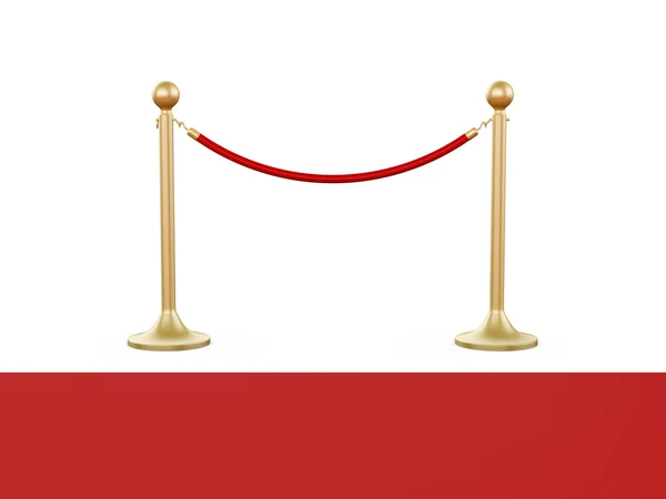 Stanchion oro y alfombra roja — Foto de Stock