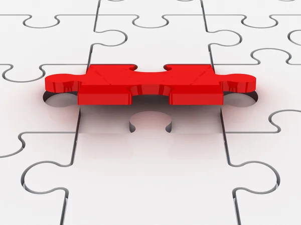 Flying Red Puzzle Piece — Stock Photo, Image