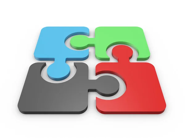 Integrated Puzzle Pieces — Stock Photo, Image