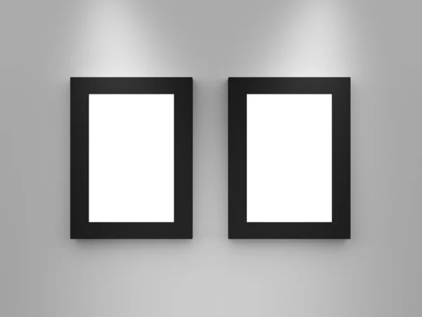 Siyah sınır çerçevelerle boş Galeri — Stok fotoğraf