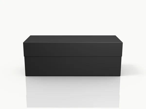 Caja de regalo de rectángulo cerrado negro — Foto de Stock