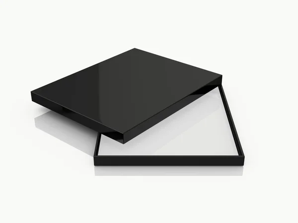 Black Open Rectangle Gift Box — Stock Photo, Image