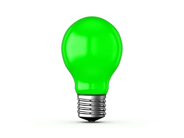 Green light bulb gloeilamp — Stockfoto