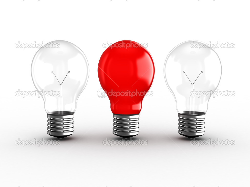 Red Light Bulb Among Two