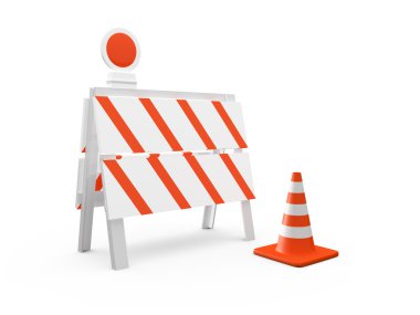 yol engeli ve trafik koni