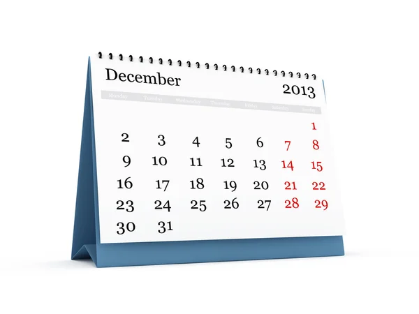 Calendario de escritorio, diciembre 2013 —  Fotos de Stock