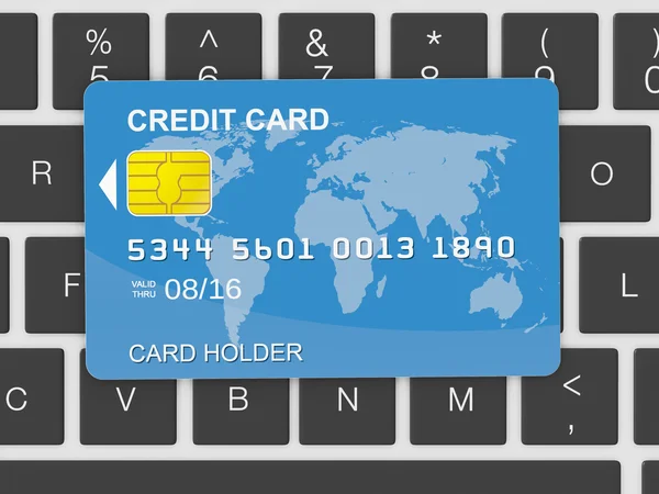 Keyboard and Credit Card — Stock Photo, Image