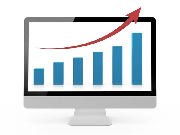 Monitor and Chart — Stock Photo, Image
