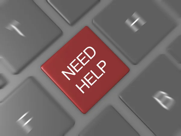 Behöver hjälp-knappen på tangentbordet — Stockfoto