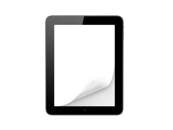 Tablet PC- en pagina-curl — Stockfoto