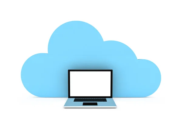 Cloud e laptop — Foto Stock