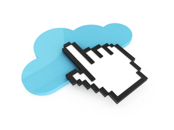 Cursore a mano e tecnologia cloud — Foto Stock