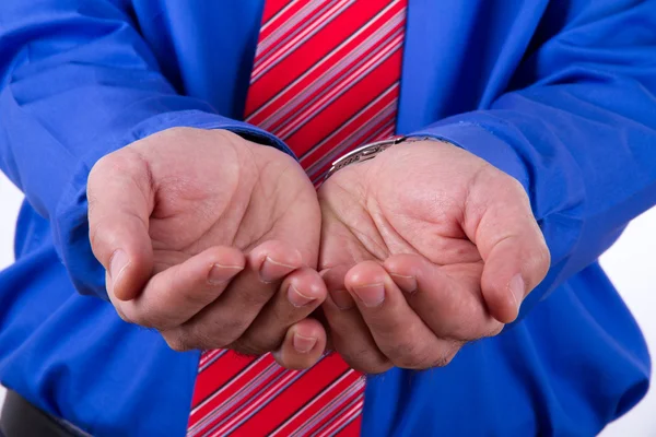 Businessman Shows His Hands — Stock Photo, Image