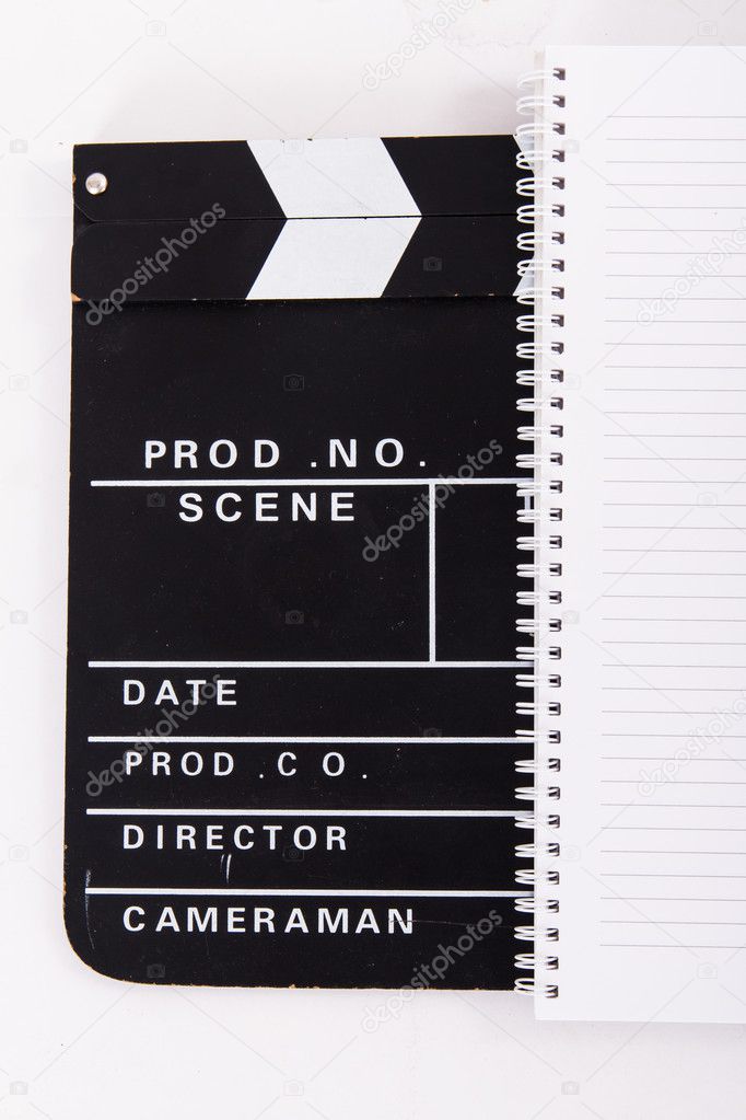 Cinema Clapper Board and Notebook