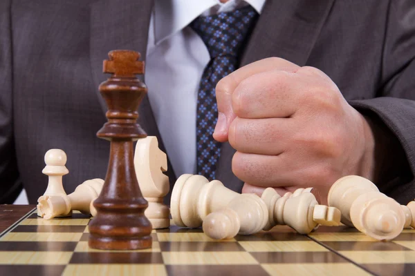 Businessman Losts The Chess Game — Stock Photo, Image
