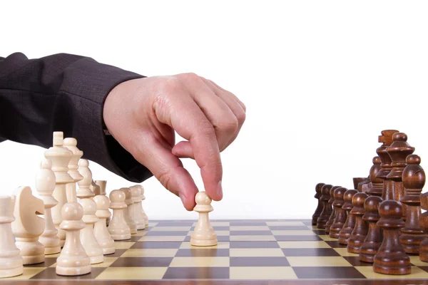 Businessman Playing Chess Game — Stock Photo, Image