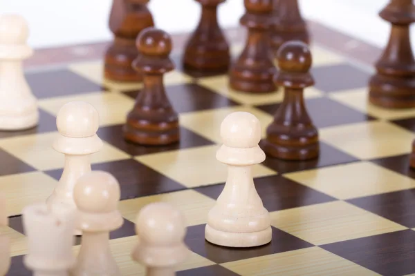 Chess Pieces on Board — Stock Photo, Image