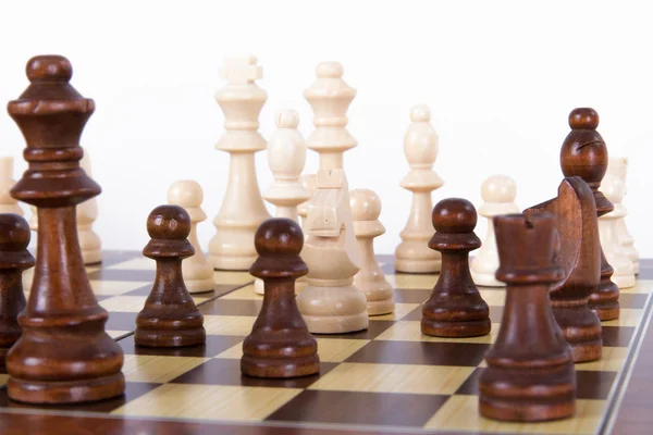 Playing Chess on Board — Stock Photo, Image