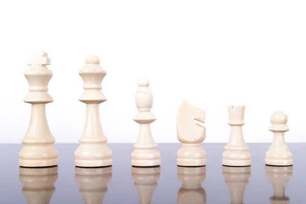 Set of Light Wooden Chess Pieces — Stock Photo, Image