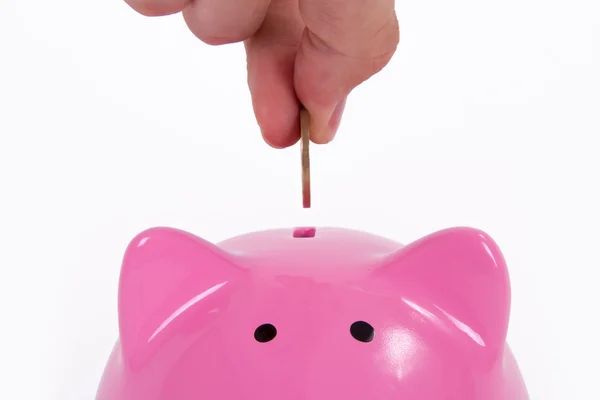 Roze piggy bank — Stockfoto