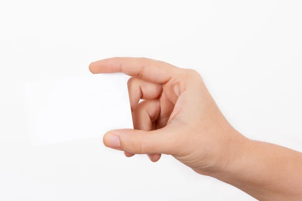 Hand Shows Blank Business Card — Stock Photo, Image