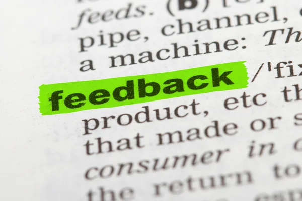 Ordet feedback i ordlistan — Stockfoto