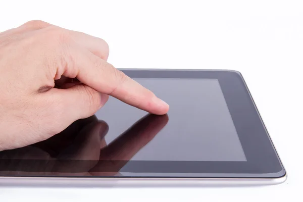 Finger gester på Tablet PC — Stockfoto