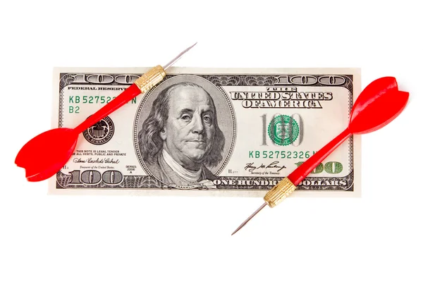 Dart Arrow and Dollar Bill — Stock Photo, Image