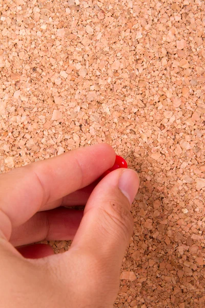 Hand and Push Pin — Stock Photo, Image