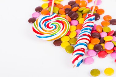 az şekerli çubuk üzerinde lolipop candy